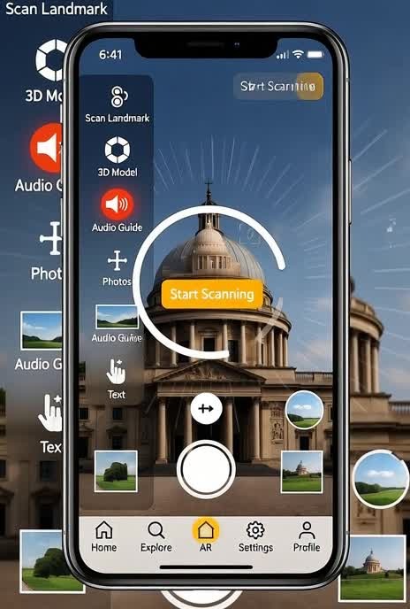 AR Travel Guide: сканування пам'ятки камерою телефона